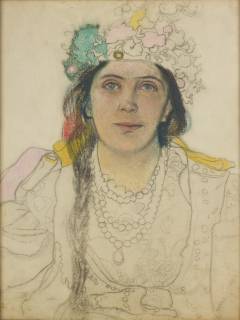 Stanisław Wyspiański, Portret Wandy Siemaszkowej w roli Panny Młodej w „Weselu”, 1901, wł. Muzeum Narodowego w Krakowie