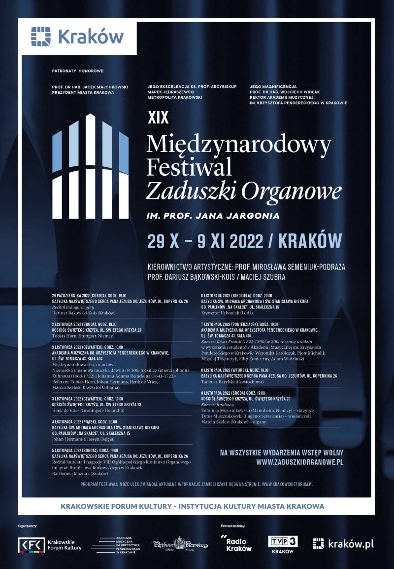 XIX Międzynarodowy Festiwal „Zaduszki Organowe im. prof. Jana Jargonia”