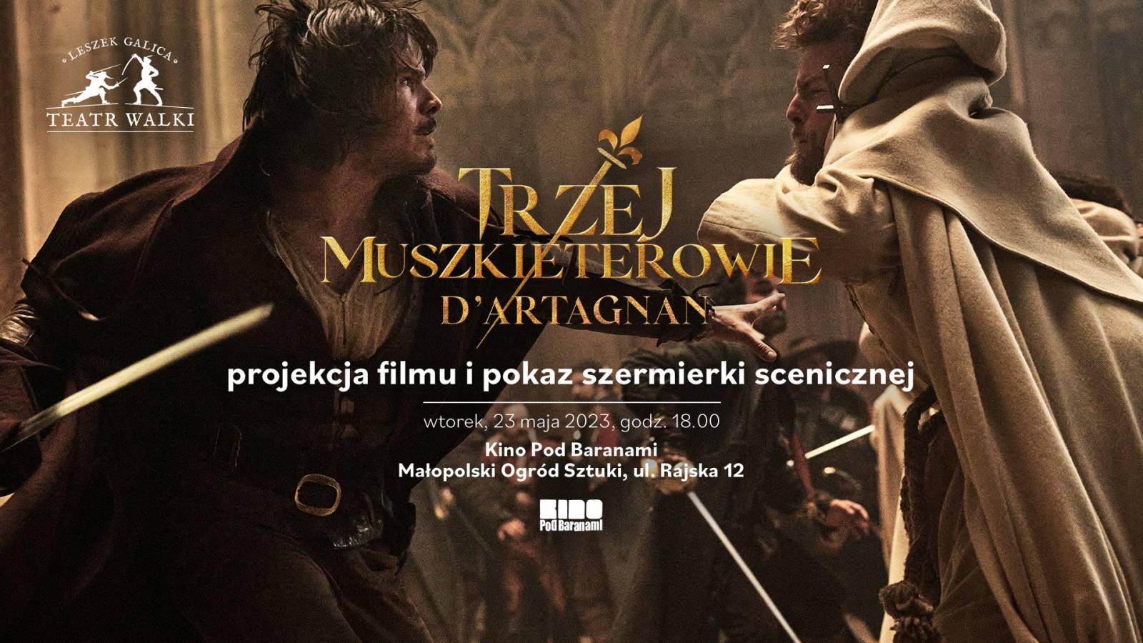 Trzej muszkieterowie: D'Artagnan  – projekcja filmu i pokaz szermierki scenicznej 