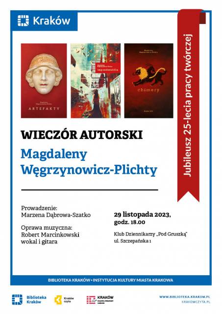 Wieczór autorski Magdaleny Węgrzynowicz-Plichty. Jubileusz 25-lecia pracy twórczej